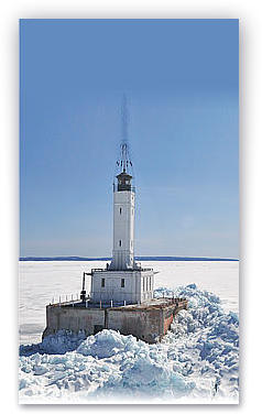 Aerial Photograph of Grays Reef Lighthouse in Winter