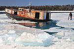 Cutting through the ice was an amazing experience, with the force of the tug pwerful standing on the ice.