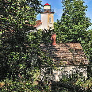 South Fox Island Lighthouse (old; new tower lighthouse not shown in this photograph)